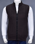 Soft Acrylic Wool Sleeveless Zipper Sweater