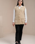 Soft Acrylic Wool Sleeveless Cardigan