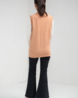 100% Lambswool Sleeve Less Cardigan