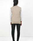 100% Lambswool Sleeve Less Cardigan
