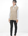 100% Lambswool Sleeve Less Cardigan