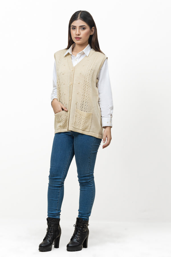 Acrylic Wool Sleeveless Cardigan The Oxford Store