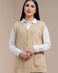 Soft Acrylic Wool Sleeveless Cardigan