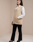 Soft Acrylic Wool Sleeveless Cardigan