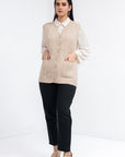 Acrylic Wool Sleeve Less Cardigan