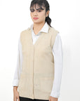 Acrylic Wool Sleeve Less Cardigan