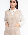 Acrylic Wool Sleeve Less Cardigan