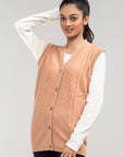 100% Lambswool Sleeve Less Cardigan