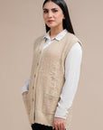 Soft Acrylic Wool Sleeveless Cardigan