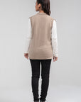 100% Lambswool Sleeve Less Cardigan