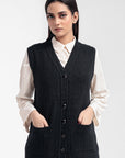 Acrylic Wool Sleeve Less Cardigan