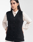 Acrylic Wool Sleeve Less Cardigan