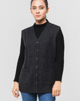 Acrylic Wool Sleeve Less Cardigan