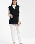 Acrylic Wool Sleeve Less Cardigan