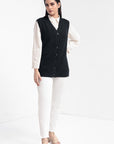 Acrylic Wool Sleeve Less Cardigan