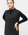 Acrylic Wool Sleeve Less Cardigan