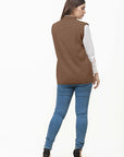 100% Lambswool Sleeve Less Cardigan