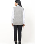 100% Lambswool Sleeve Less Cardigan