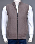 Soft Acrylic Wool Sleeveless Zipper Sweater