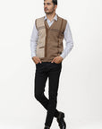 100% Lambswool Sleeveless Cardigan