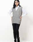 100% Lambswool Sleeve Less Cardigan