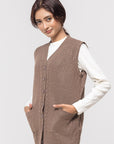 Acrylic Wool Sleeve Less Cardigan