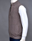 Soft Acrylic Wool Sleeveless Zipper Sweater