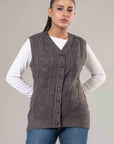 Acrylic Wool Sleeve Less Cardigan