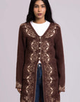Acrylic Wool Long Coat