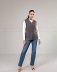 Acrylic Wool Sleeve Less Cardigan
