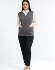 Acrylic Wool Sleeve Less Cardigan