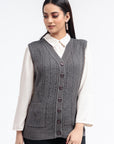 Acrylic Wool Sleeve Less Cardigan