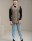 Soft Acrylic Wool Sleeveless Cardigan