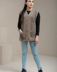 Soft Acrylic Wool Sleeveless Cardigan