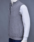 Soft Acrylic Wool Sleeveless Zipper Sweater