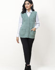 Acrylic Wool Sleeve Less Cardigan