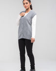 100% Lambswool Sleeve Less Cardigan