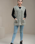Soft Acrylic Wool Sleeveless Cardigan