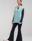 100% Lambswool Sleeve Less Cardigan