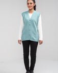 100% Lambswool Sleeve Less Cardigan