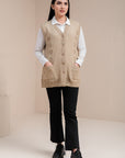 Soft Acrylic Wool Sleeveless Cardigan