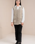 Soft Acrylic Wool Sleeveless Cardigan