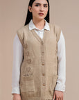 Soft Acrylic Wool Sleeveless Cardigan