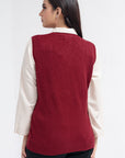 Acrylic Wool Sleeve Less Cardigan
