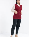Acrylic Wool Sleeve Less Cardigan