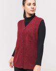 Acrylic Wool Sleeve Less Cardigan