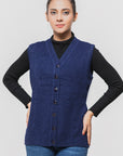 Acrylic Wool Sleeve Less Cardigan