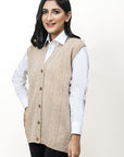 100% Lambswool Sleeveless Cardigan