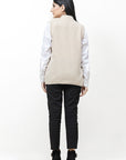 100% Lambswool Sleeve Less Cardigan