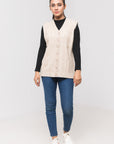 Acrylic Wool Sleeve Less Cardigan